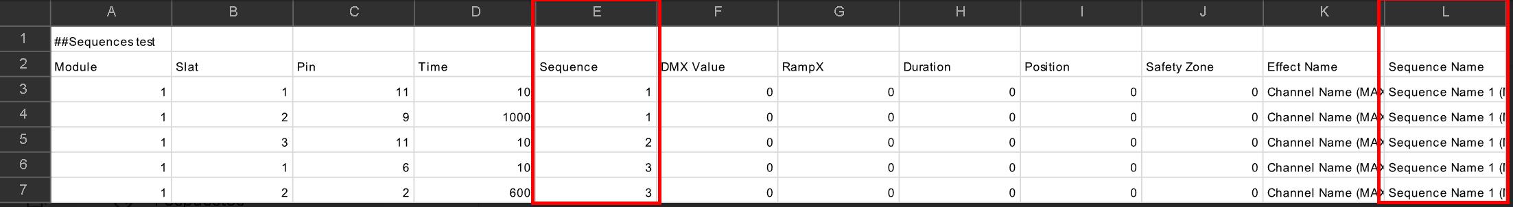 Reference of the sequence column