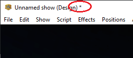 Unsaved show asterisk indicator